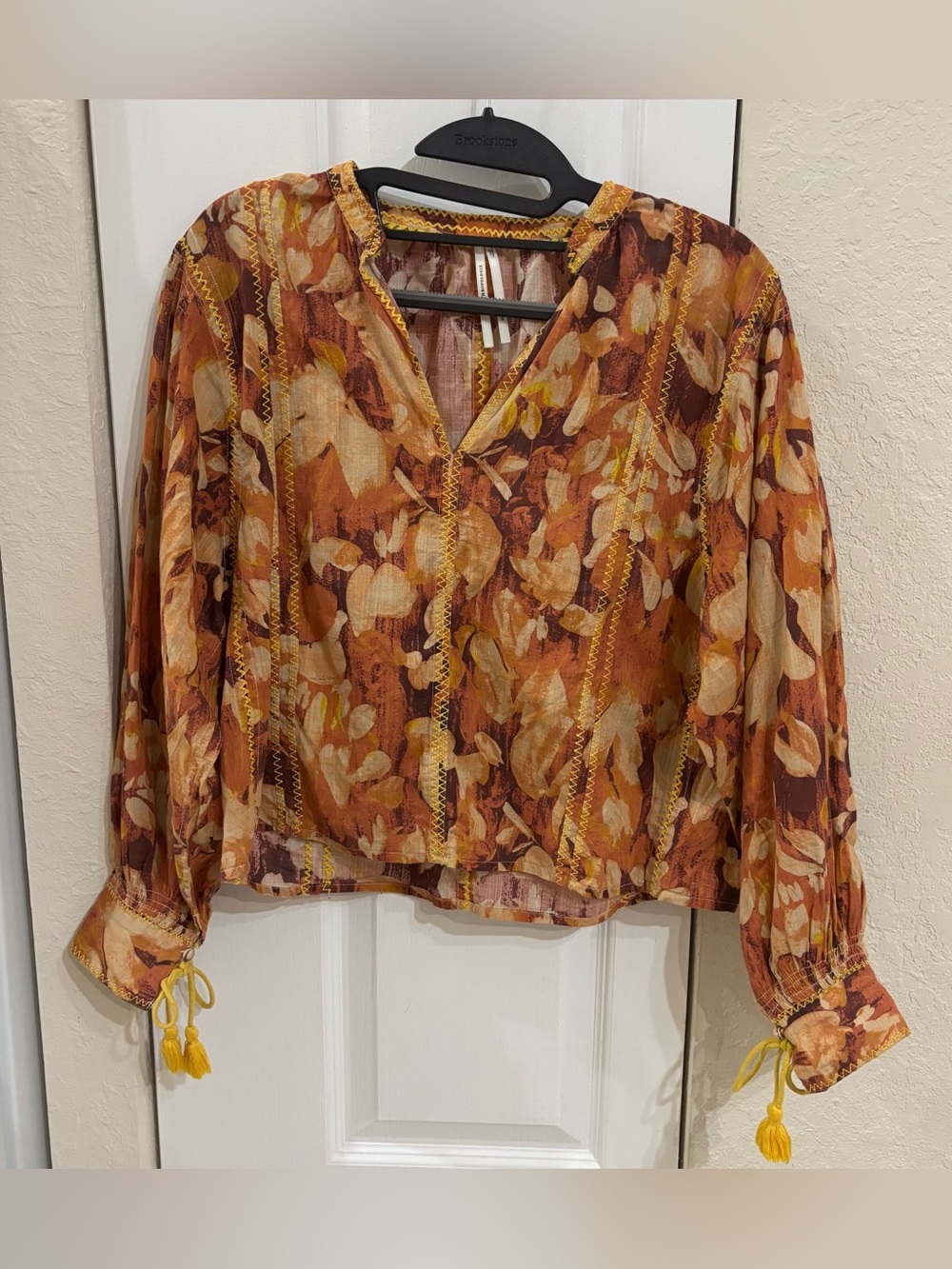 By Anthropologie Tassel Stitched Blouse - Picture 5 of 10